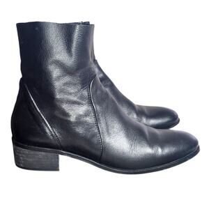 Intentionally Blank Nancy Ultra Soft Black Leather Ankle Boots Zip Spain US 10
